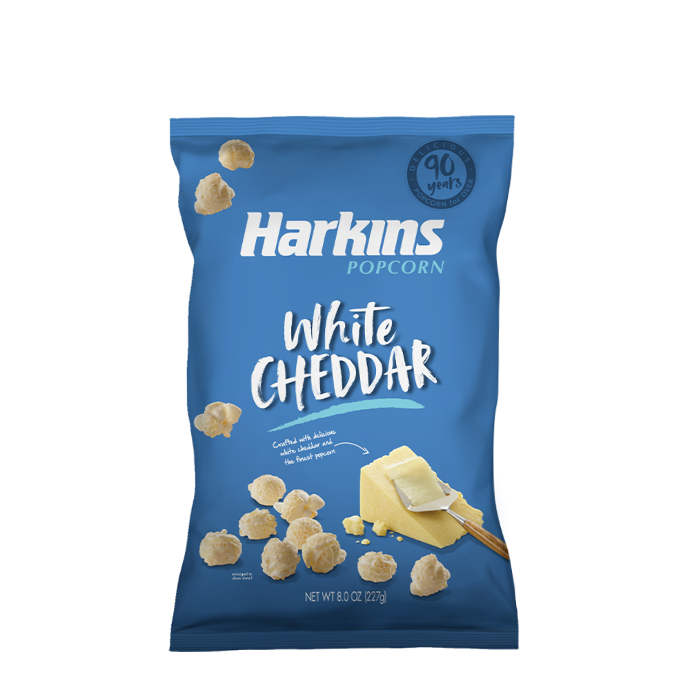 White Cheddar Harkins Popcorn Harkinspopcorn